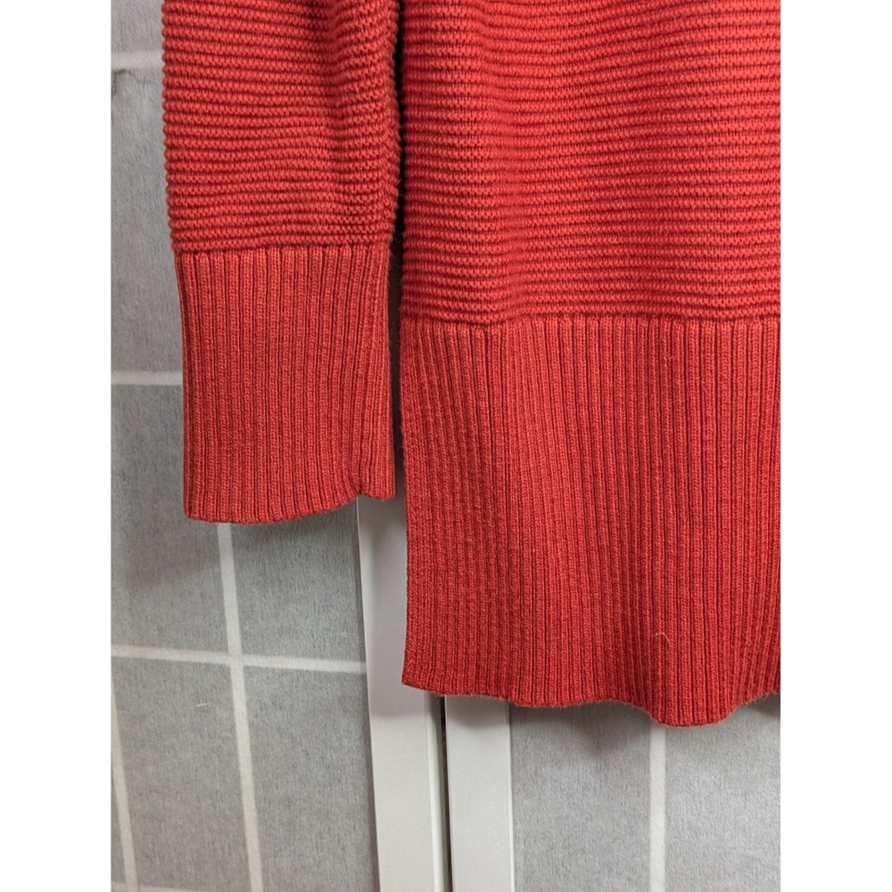 Talbots Women's Knit Turtleneck Top Large Sweater Red/Orange Cotton Blend Cozy - Picture 5 of 13